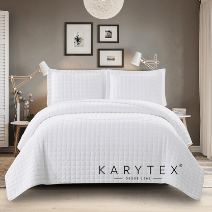Edredón quilt doble faz color Blanco
