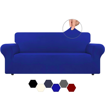 Funda protector elástica para sofá azul rey