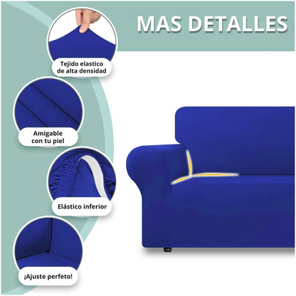 Funda protector elástica para sofá azul rey