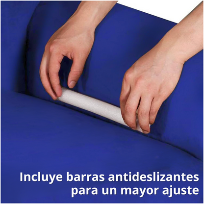 Funda protector elástica para sofá azul rey