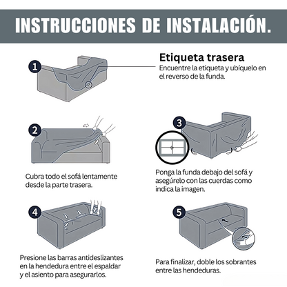 Funda protector elástica para sofá azul rey