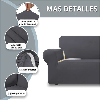 Funda protector elástica para sofá gris