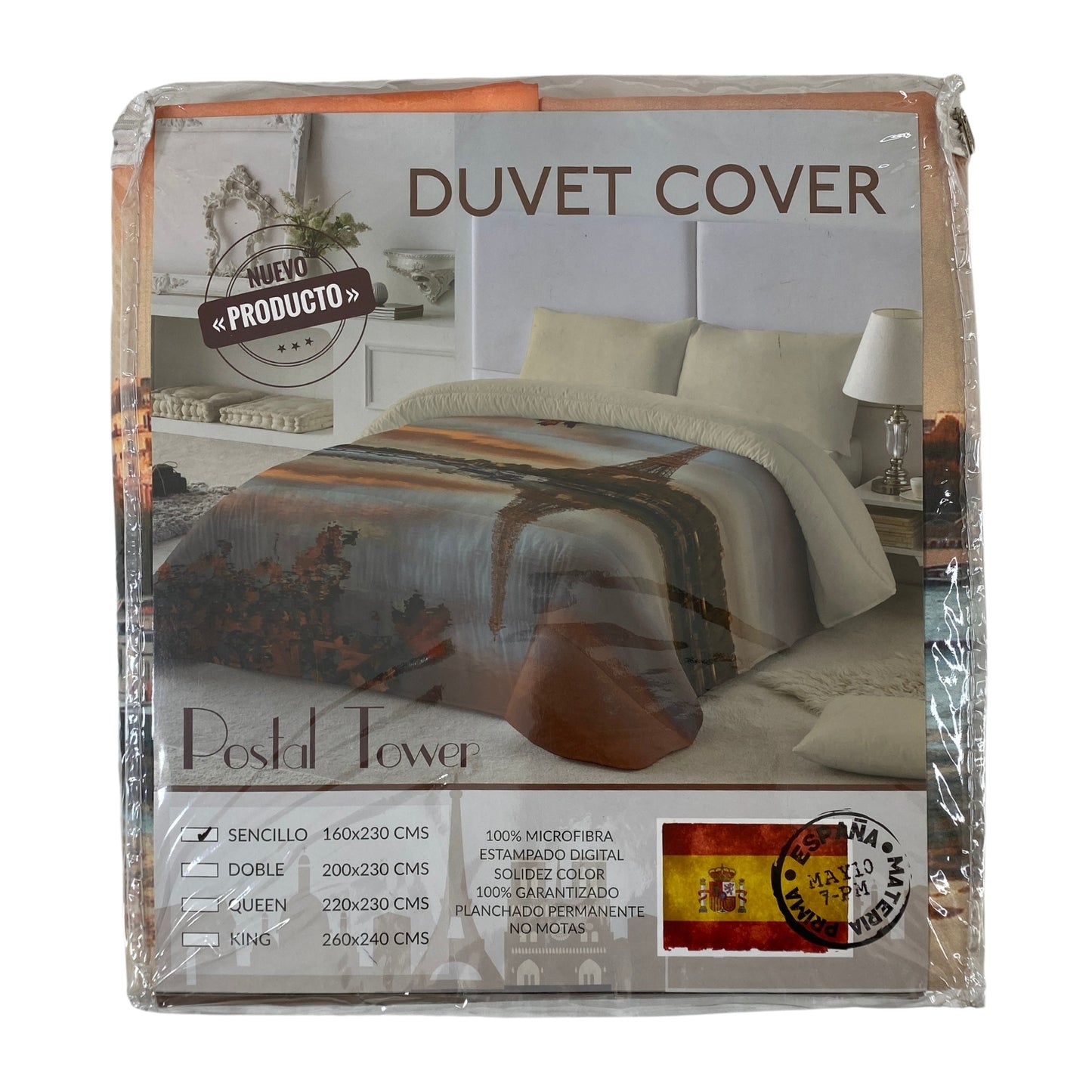 Funda duvet sencillo digital Postal Tower