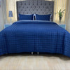 Edredón quilt doble faz azul-gris
