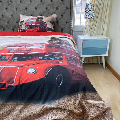 Funda duvet sencillo digital Red bus