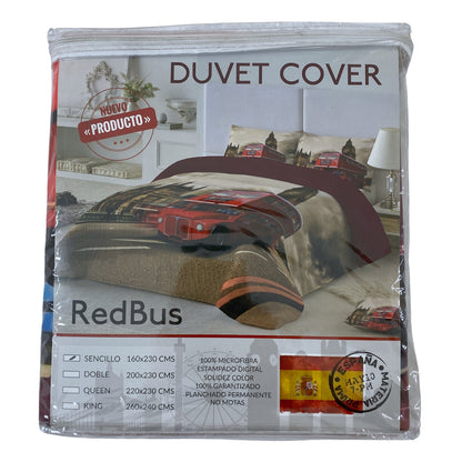 Funda duvet sencillo digital Red bus