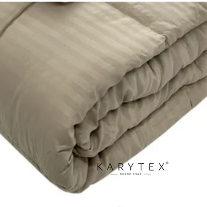 Plumón rayas sateen stripe color Camel