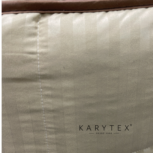 Plumón rayas sateen stripe color Camel