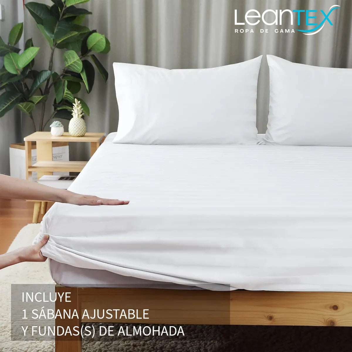 Semijuego Sábana ajustable mas funda de almohada en Microfibra